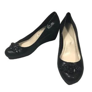 BCBGeneration 6.5 jeweled wedges black